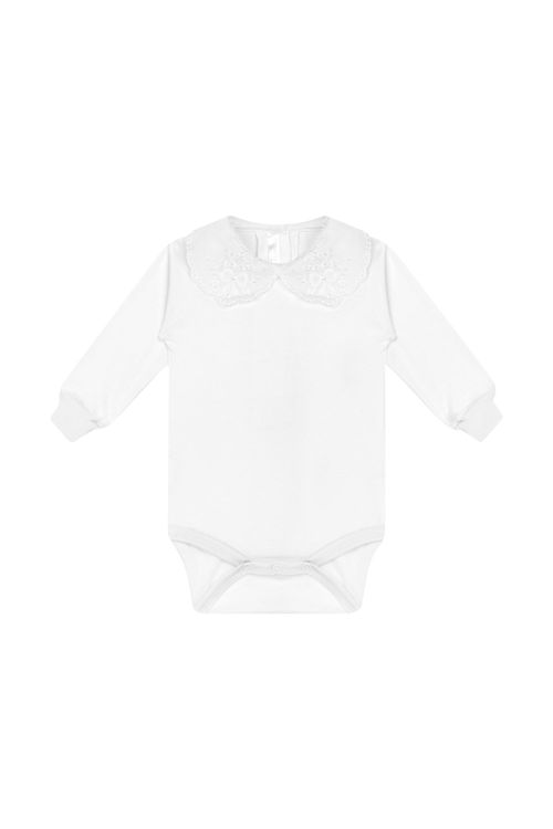 BODY BEBÊ BORDADO À MÃO LAÇO CONCEIÇÃO BRANCO