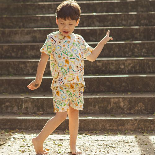 Pijama Café da Manhã Infantil Curto