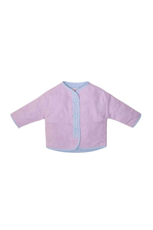 Casaco Acolchoado Violeta com Azul