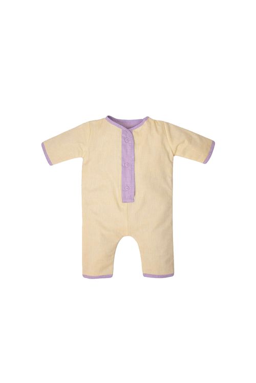 Macacão Acolchoado Amarelo com Violeta