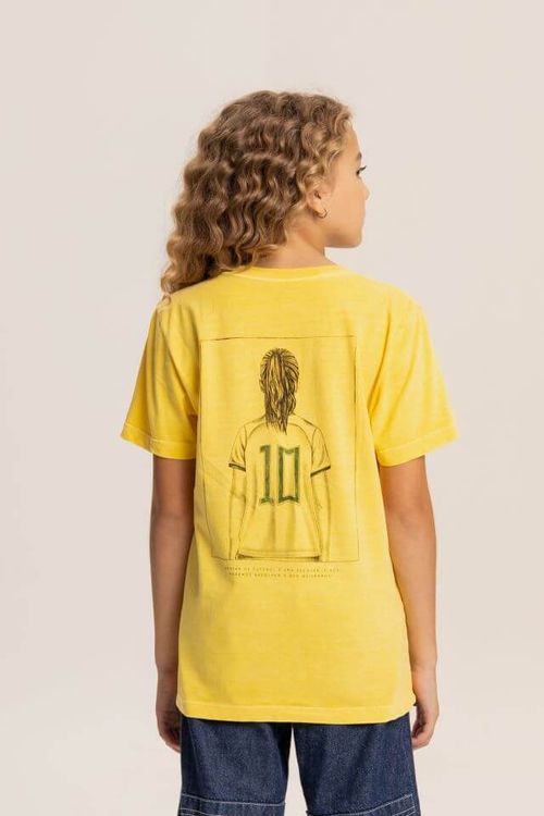 Camiseta Estampa Camisa 10 Feminina - Cor: Amarelo Stone