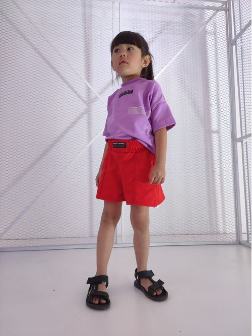 Shorts Infantil Lines - Vermelho