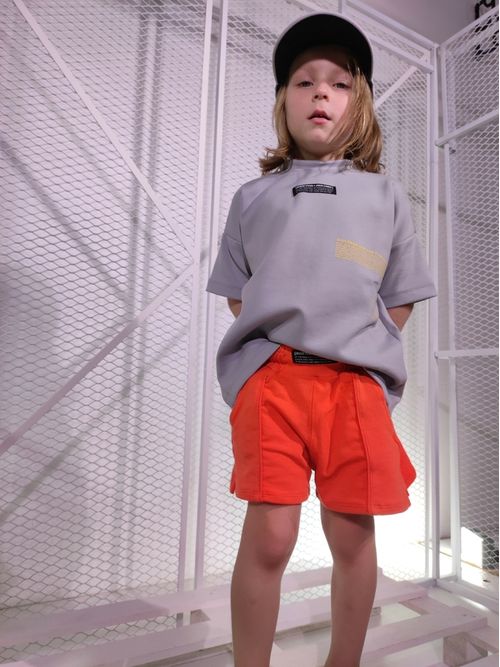 Shorts Infantil Lines - Laranja