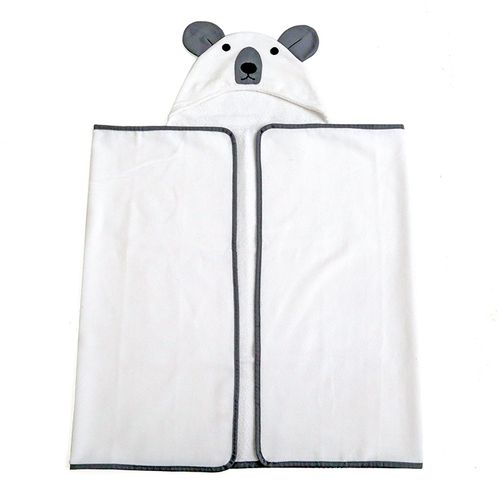 Toalha Capuz Urso Linho Cinza - Coleção Clássicos