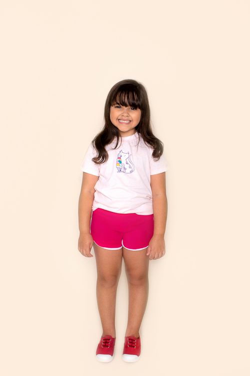 Short Infantil Atoalhado Rosa