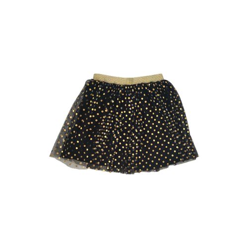 Saia Tule Poá Preto e Dourado