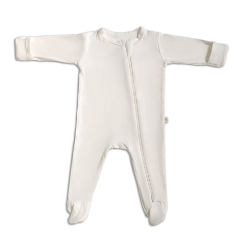 macacão zíper com pézinho - off-white