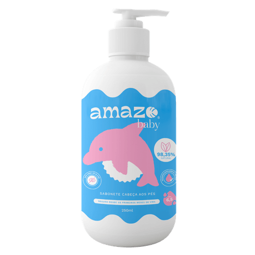 Sabonete Cabeça aos Pés Boto-Cor-de-Rosa - Amazo Baby - Sabonete Líquido Infantil (250 ml)