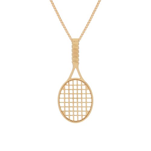 Pingente ouro amarelo 18k - Raquete Tennis