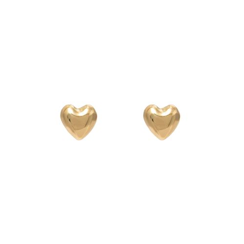 Brinco ouro amarelo 18k - Coração Baby