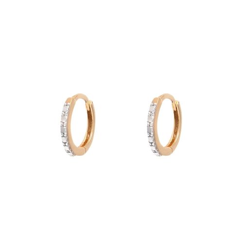 Brinco ouro amarelo e branco 18k - Argola Baby