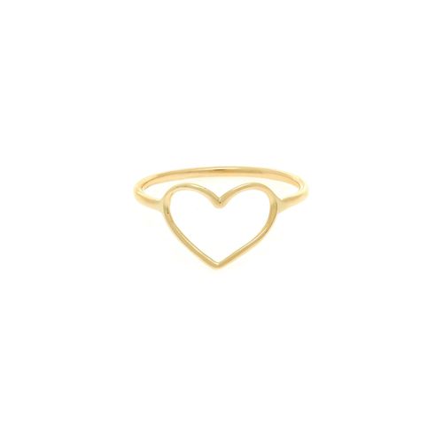 Anel ouro amarelo 18k - Coração