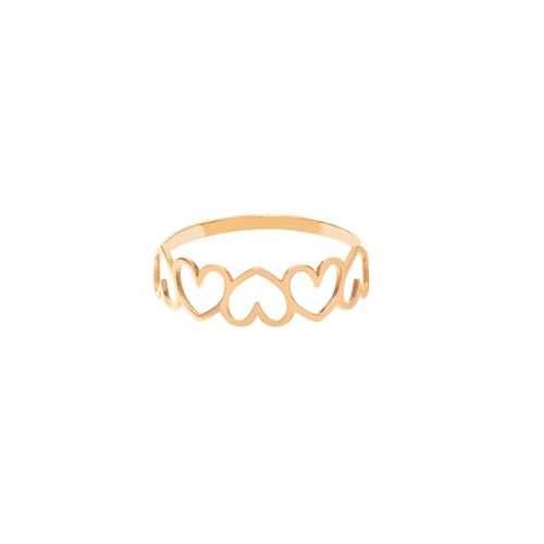Anel ouro amarelo 18k - Coração Mini
