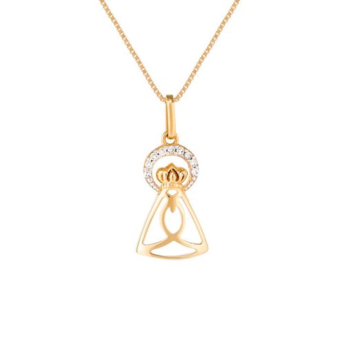 Pingente ouro amarelo 18k e diamante - Nossa Senhora Aparecida