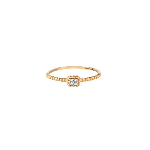 Anel ouro amarelo 18k e diamante - Quadradinho