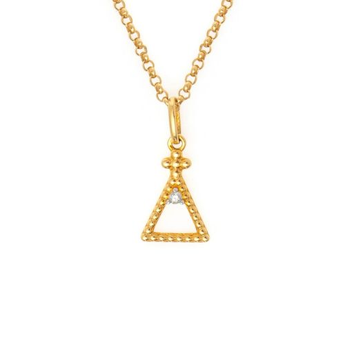 Pingente ouro amarelo 18k e diamante - Nossa Senhora