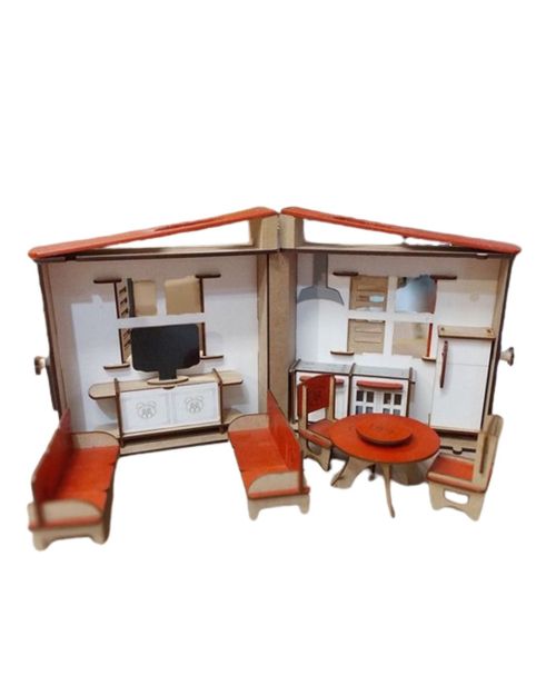 Casa de Boneca Miniatura Madeira | Zastras | Brinquedo Educativo